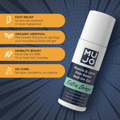 MUJO menthol refresh application showing a cooling sensation for tense areas.