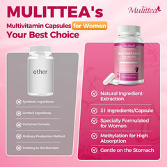 Mulittea biotin 10000mcg bottle-shot focusing on hair and nails support