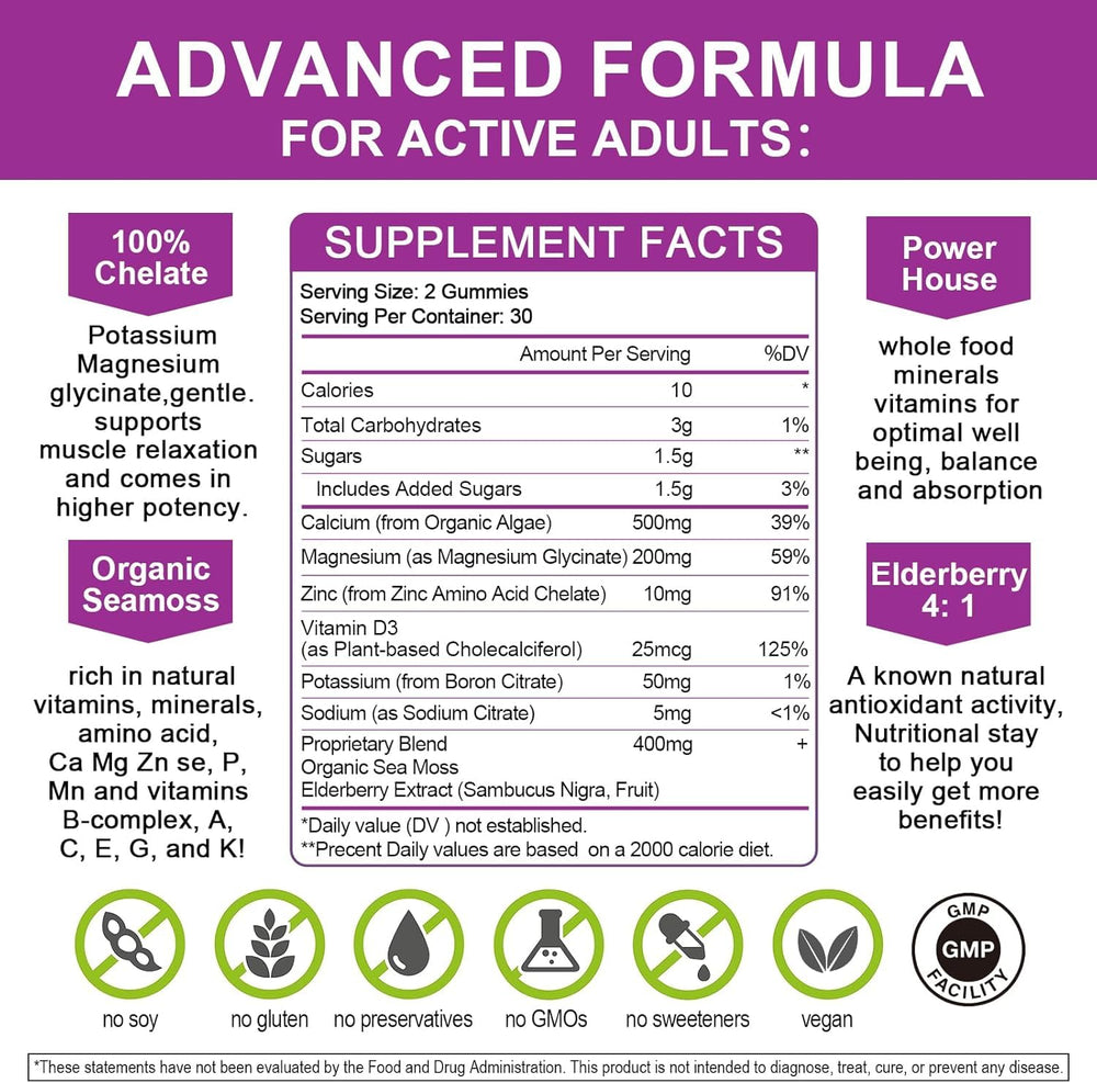 Textura suave y sabor saúco en las gominolas Mulittea calcio-magnesio-zinc