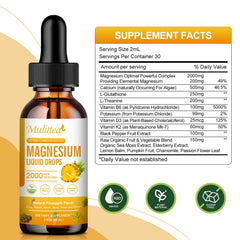Mulittea Magnesium Glycinate Liquid dropper-dosing enables precise daily servings.