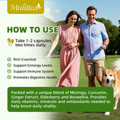 Mulittea Moringa two-pack collection on shelf.