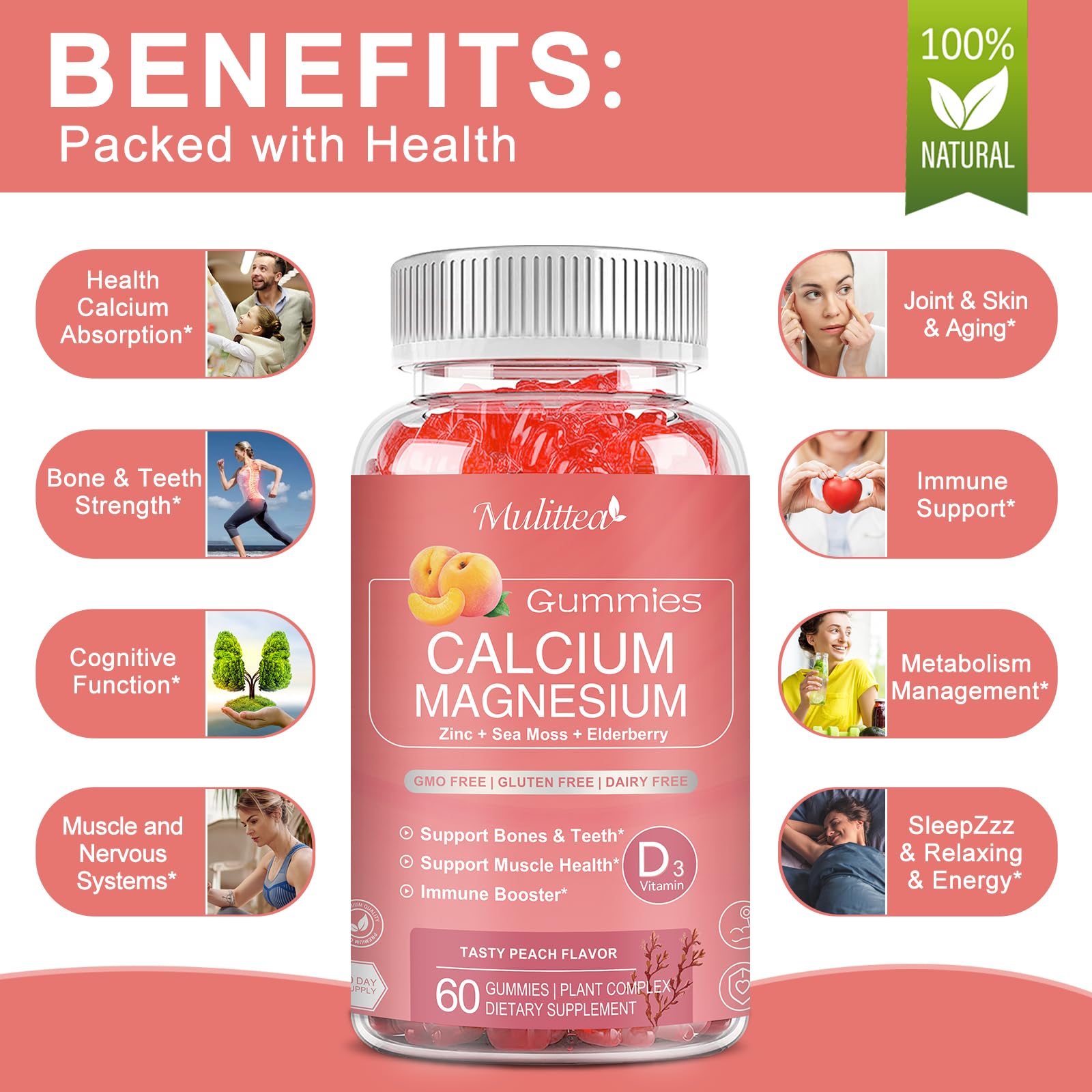 Child-friendly Mulittea Plan Calcium Gummies enjoyed as part of a routine.