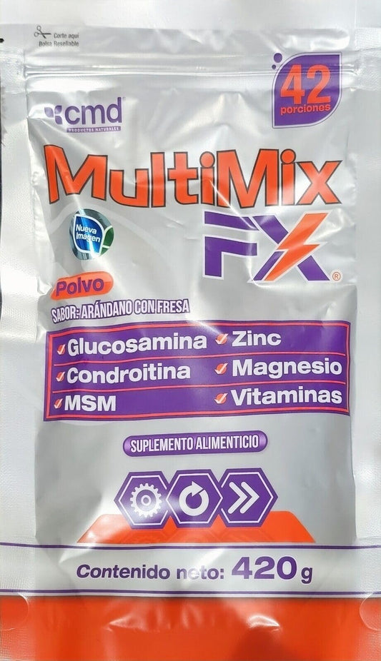 MULTIMIX glucosamine blend label scoop shows convenient daily dosage.