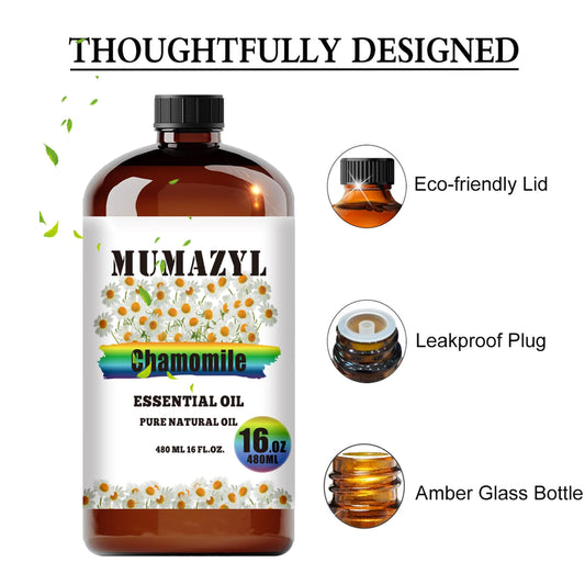 MUMAZYL Chamomile Oil in a diffuser delivering a soothing floral aroma.