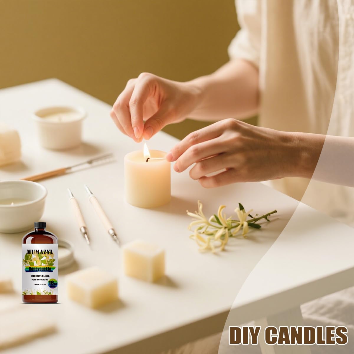 MUMAZYL Honeysuckle oil diffusing in a room to create a cozy atmosphere