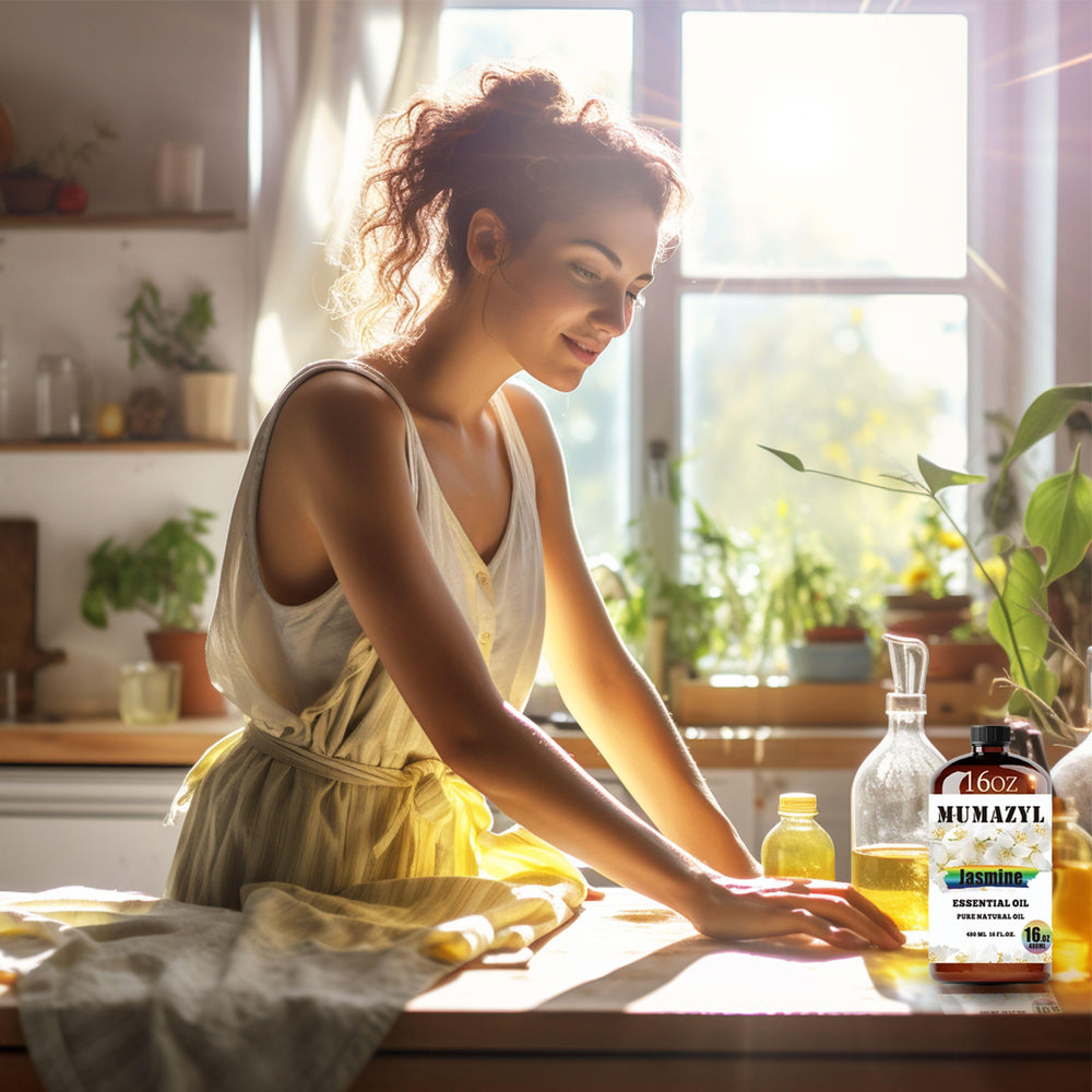 MUMAZYL Jasmine oil flow-control-stopper image, keeps oil fresh