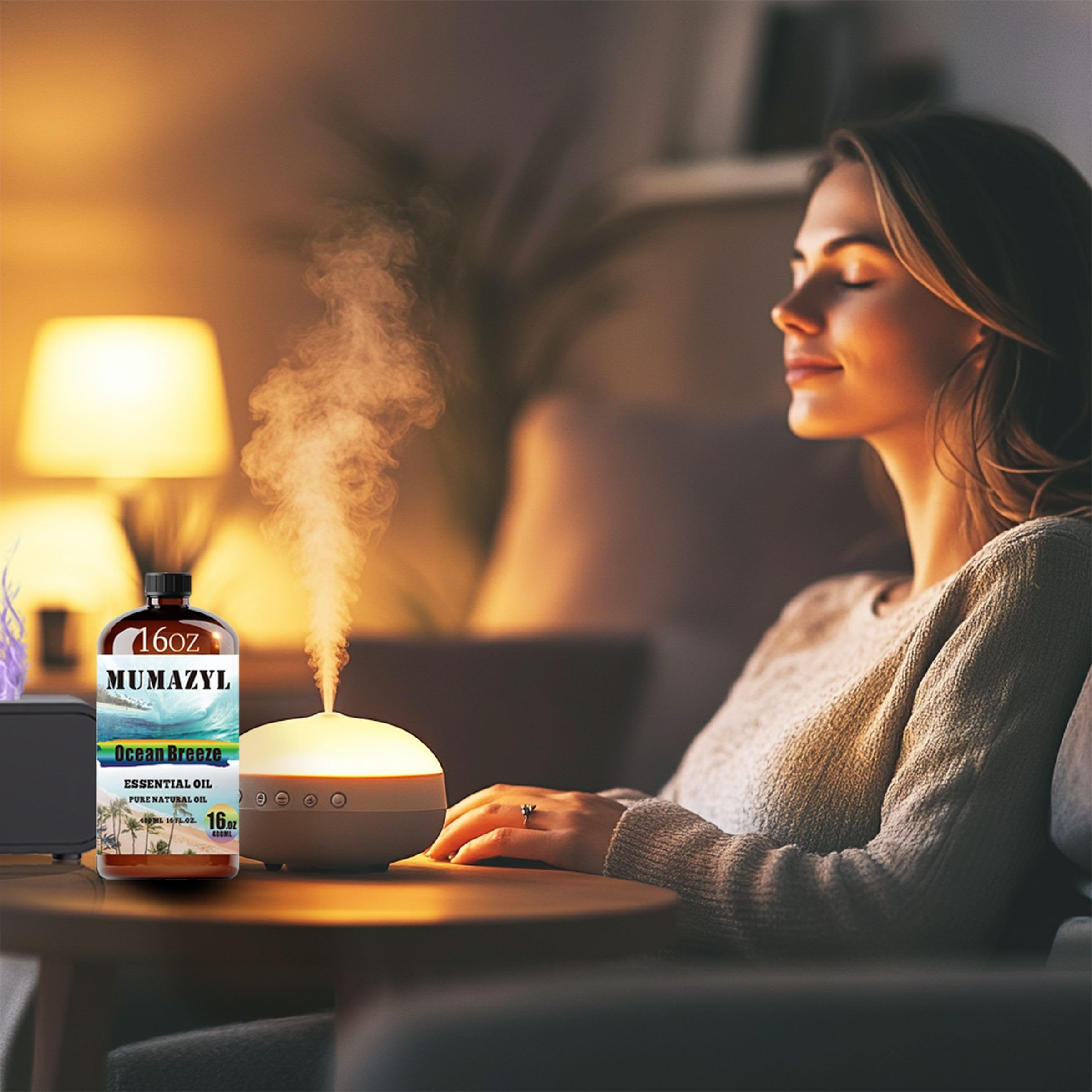 MUMAZYL Ocean Breeze amber glass bottle preserves scent.