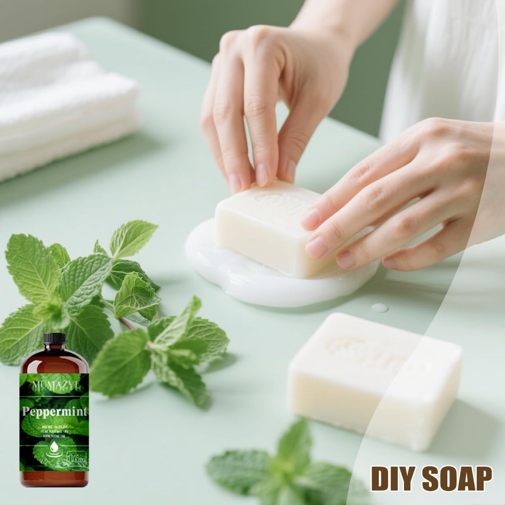 MUMAZYL peppermint oil packaging in amber bottle