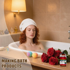 MUMAZYL Rose Oil enhances candle crafting with subtle, lasting scent.