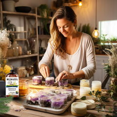 MUMAZYL soap and candle crafting with Coconut Vanilla oil for natural fragrances.