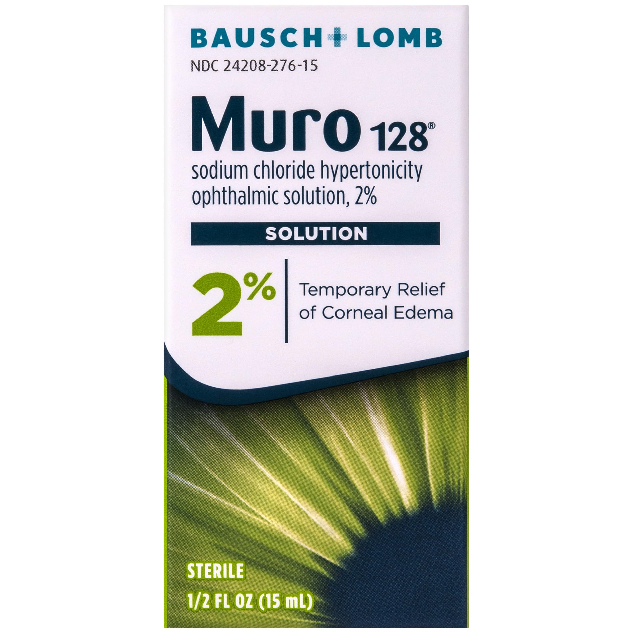 Muro 128 Eye Drops bottle with 2% hypertonic solution for eye care.