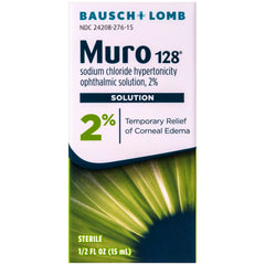 Muro 128 Eye Drops bottle with 2% hypertonic solution for eye care.
