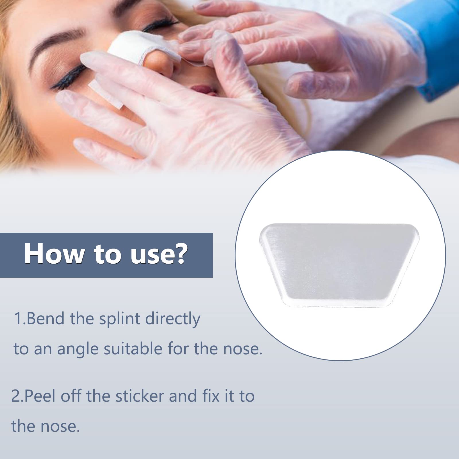 MUROCEA nasal splint with dorsal pad reduces dead space and skin wrinkling.