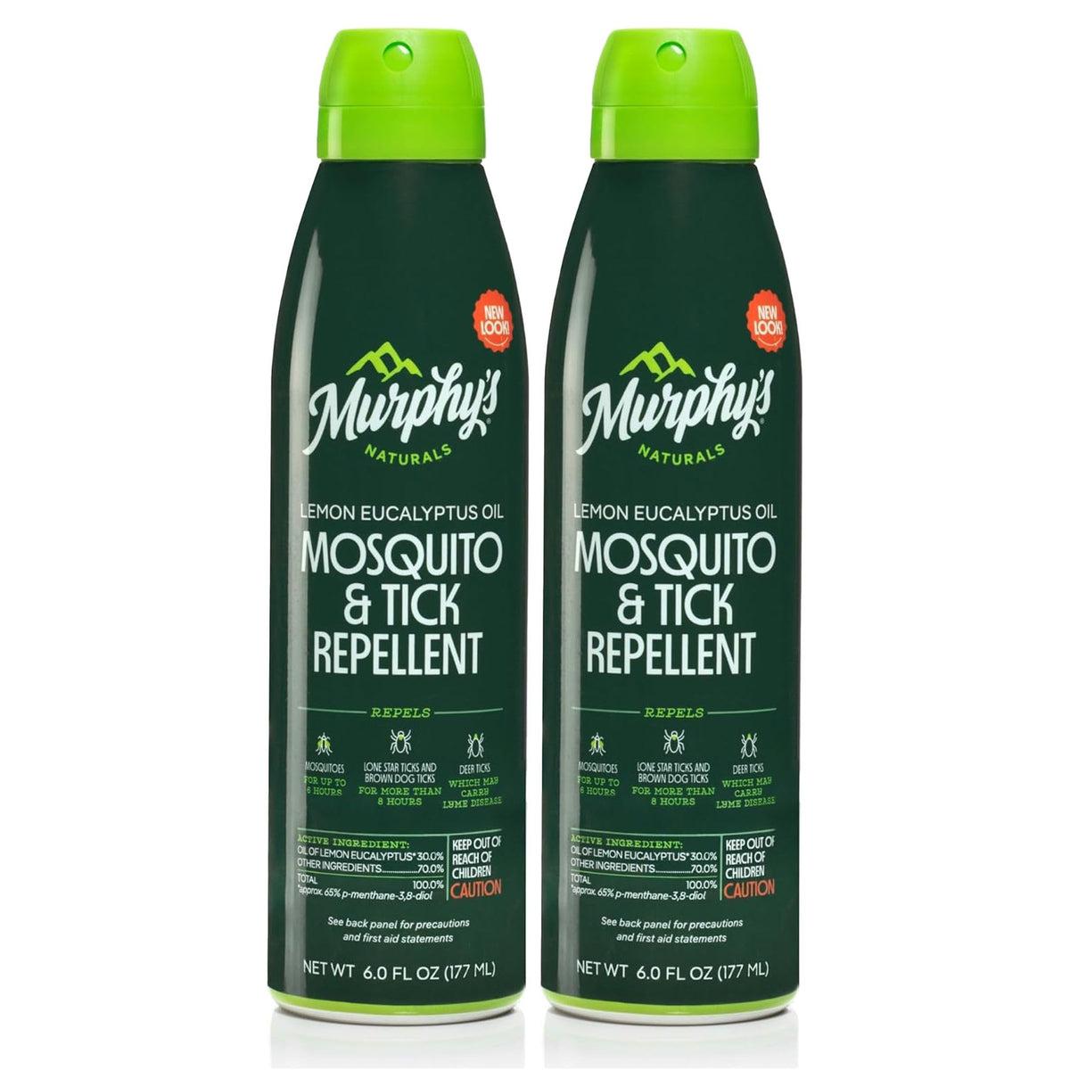 Murphy's Naturals mosquito and tick spray bottle shown for outdoor protection and easy use.