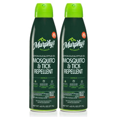 Murphy's Naturals mosquito and tick spray bottle shown for outdoor protection and easy use.
