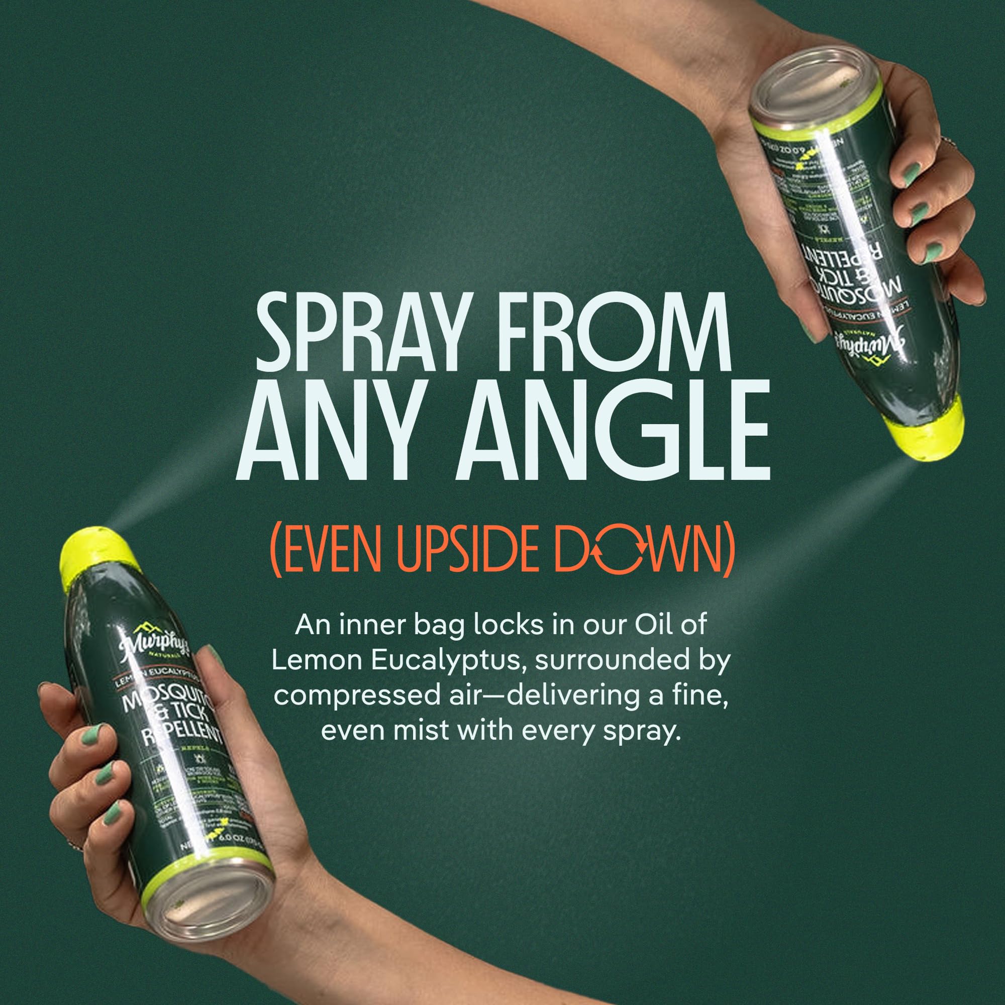 Murphy's Naturals spray used outdoors to shield gear from bites while hiking.