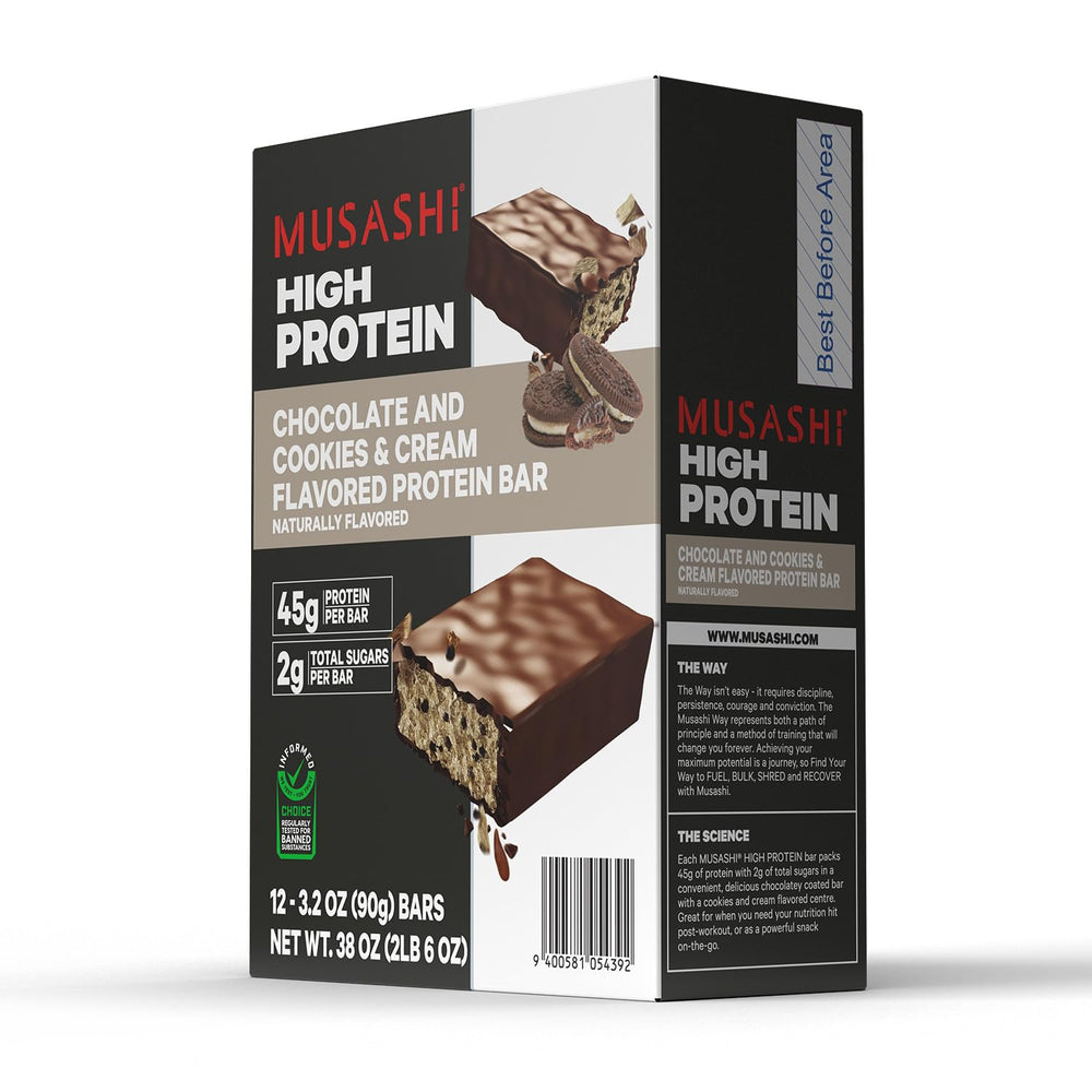 Athlete holding Musashi bar after training for performance focused nutrition