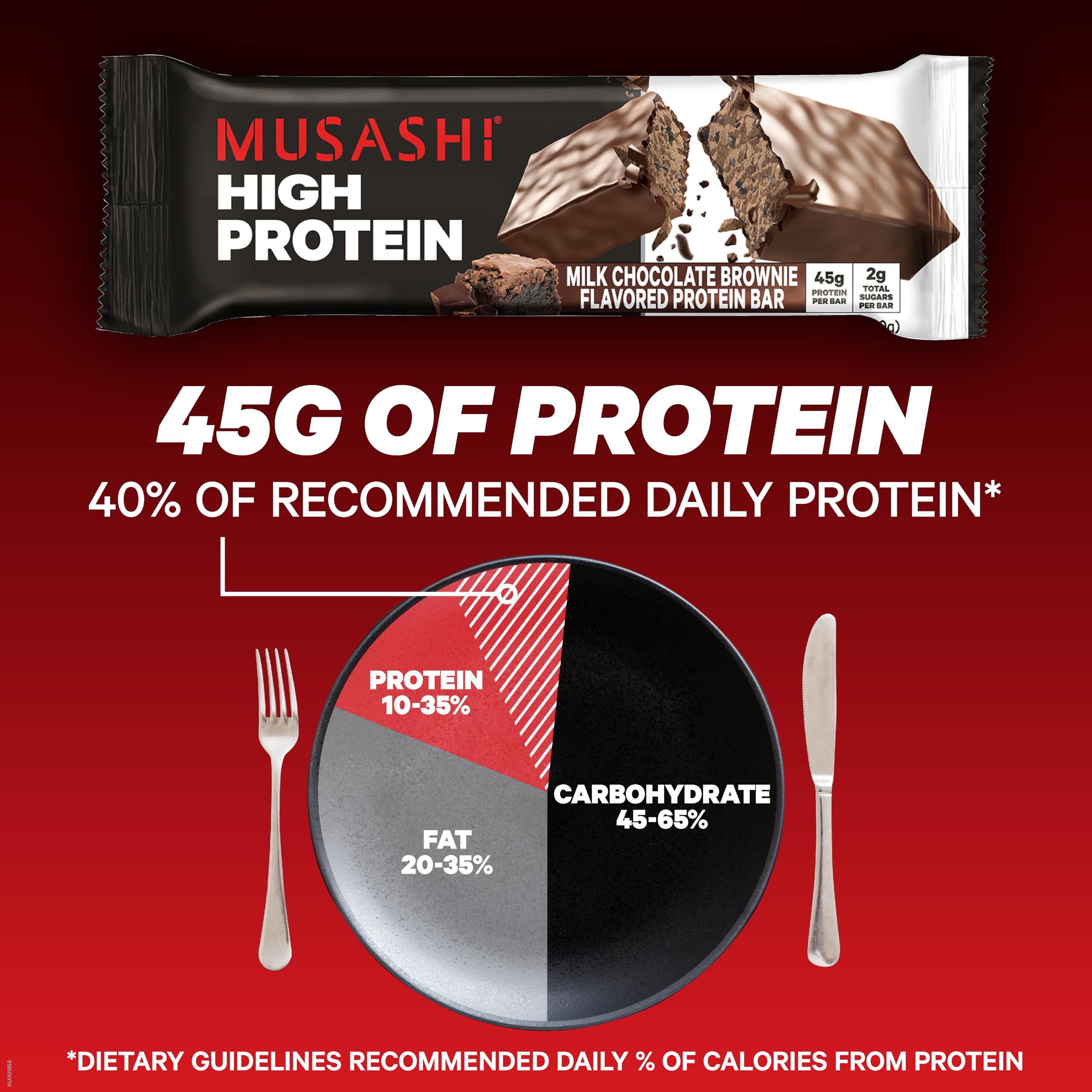 Musashi high-protein bar made in New Zealand signals premium quality.