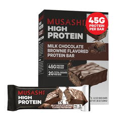 Musashi high-protein bar packaging front for on-the-go fueling.