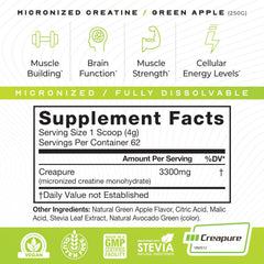 Muscle Feast Creapure green apple shake in glass.