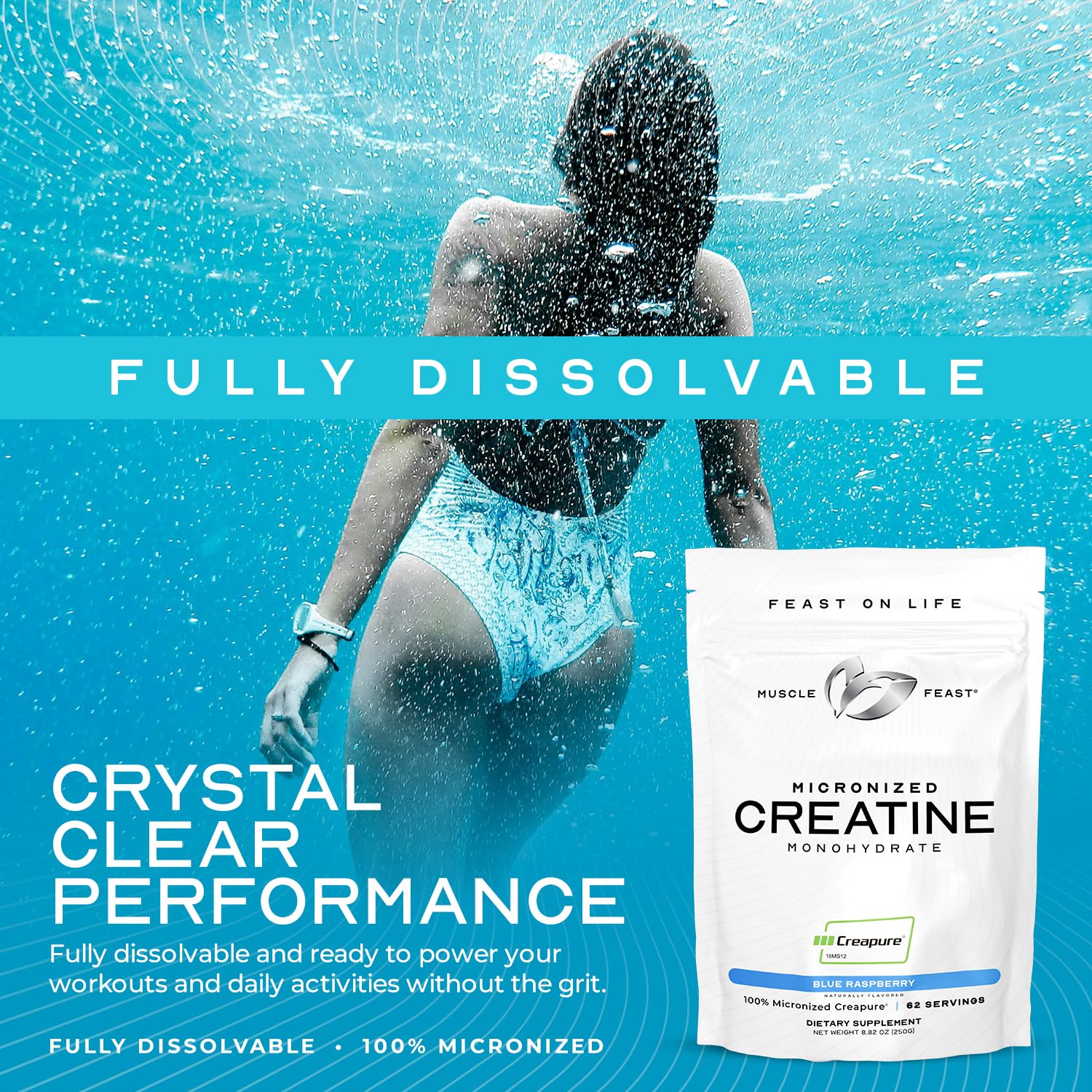 Lab-quality seal on Muscle Feast Creapure for purity and safety