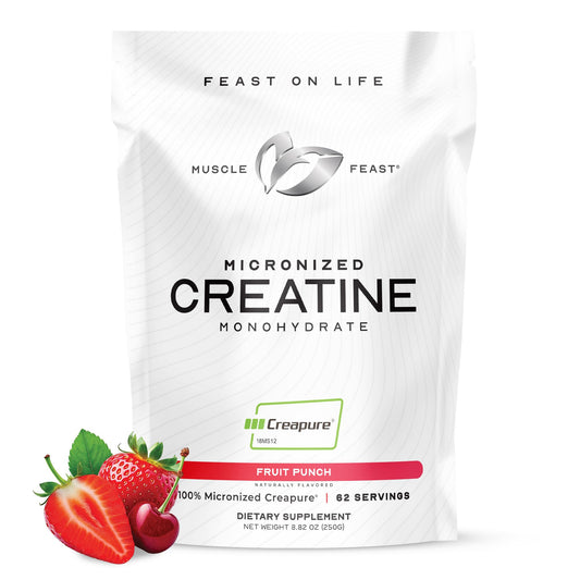 Muscle Feast Creapure micronized powder for clean, pure creatine support