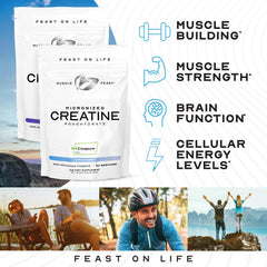 Muscle Feast Creapure pure creatine crystals closeup.