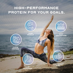 Muscle Feast grass-fed whey concentrate label design signals clean ingredients.