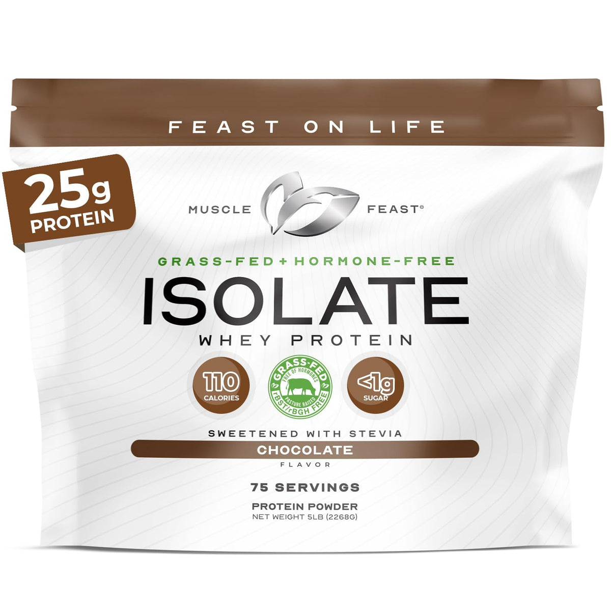 Muscle Feast grass-fed whey isolate tub front view for clean protein support
