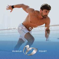 Muscle Feast HBCD hero jar on shelf signaling convenient carbohydrate supply.