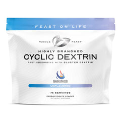 Muscle Feast HBCD powder scoop ready for quick intra-workout energy.