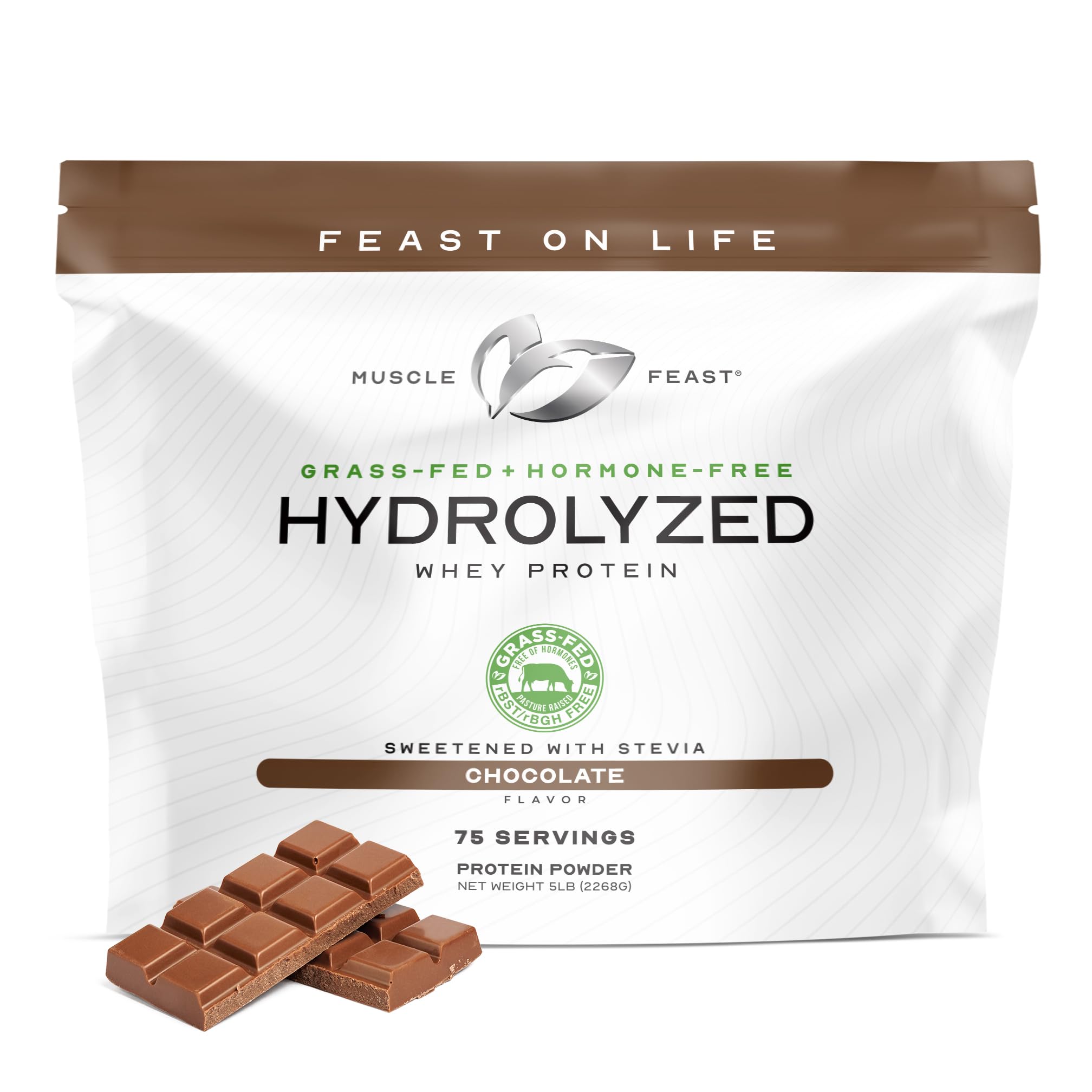 Muscle Feast Hydrolyzed Whey Protein Bottle—chocolate flavor for post-workout fueling.
