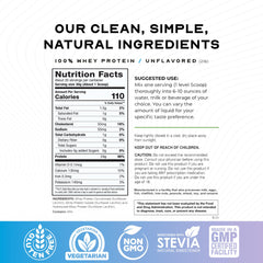 Muscle Feast unflavored whey powder ready to mix into smoothies.