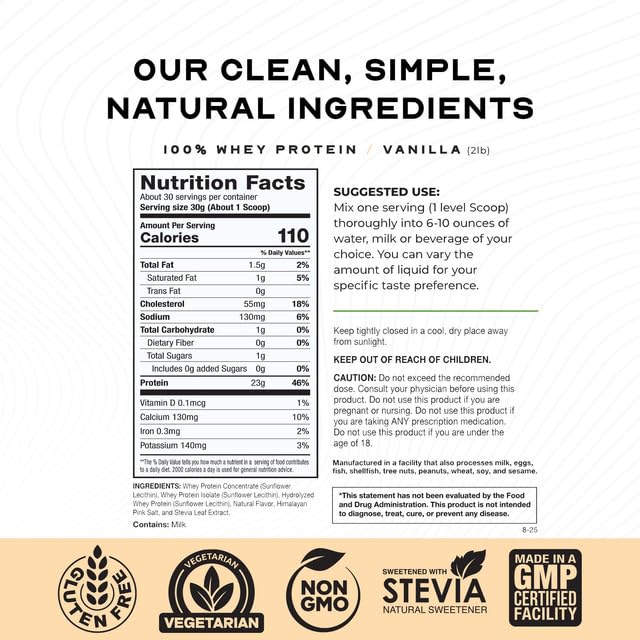 Muscle Feast whey vanilla powder scoop — precise serving for easy daily workouts.
