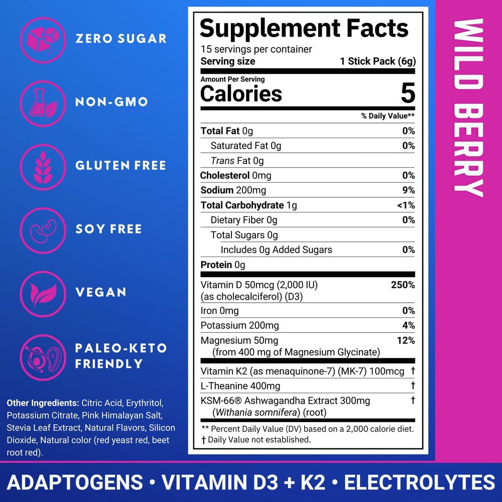 Mood Support blend with vitamin D3, K2, and electrolytes for hydration