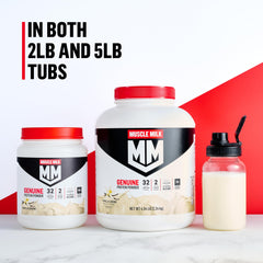 Muscle Milk Genuine Protein Powder used by an athlete during training.