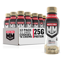 Muscle Milk Genuine Cookies-n-Creme bottle for on-the-go protein.