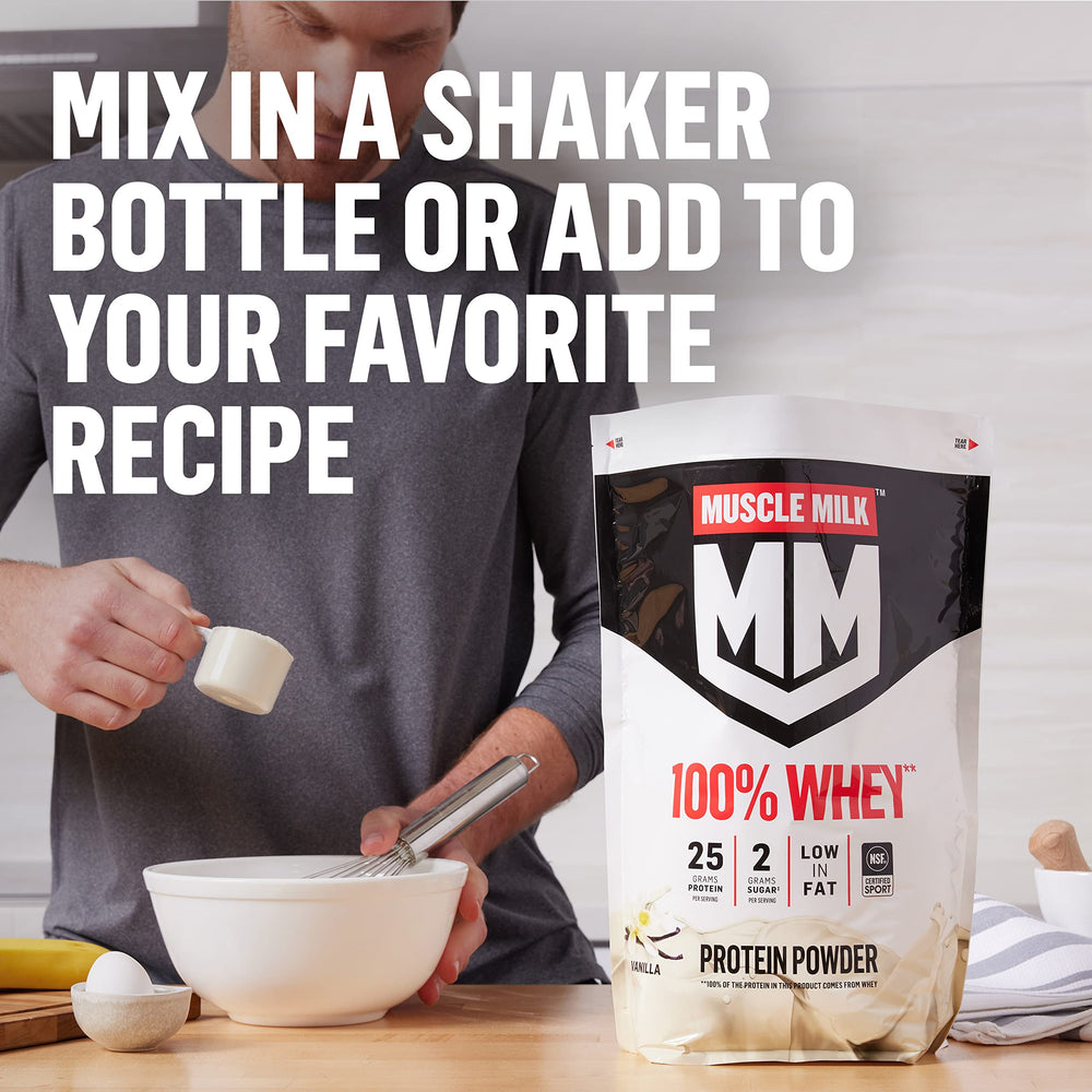 NSF Certified for Sport badge on Muscle Milk package.