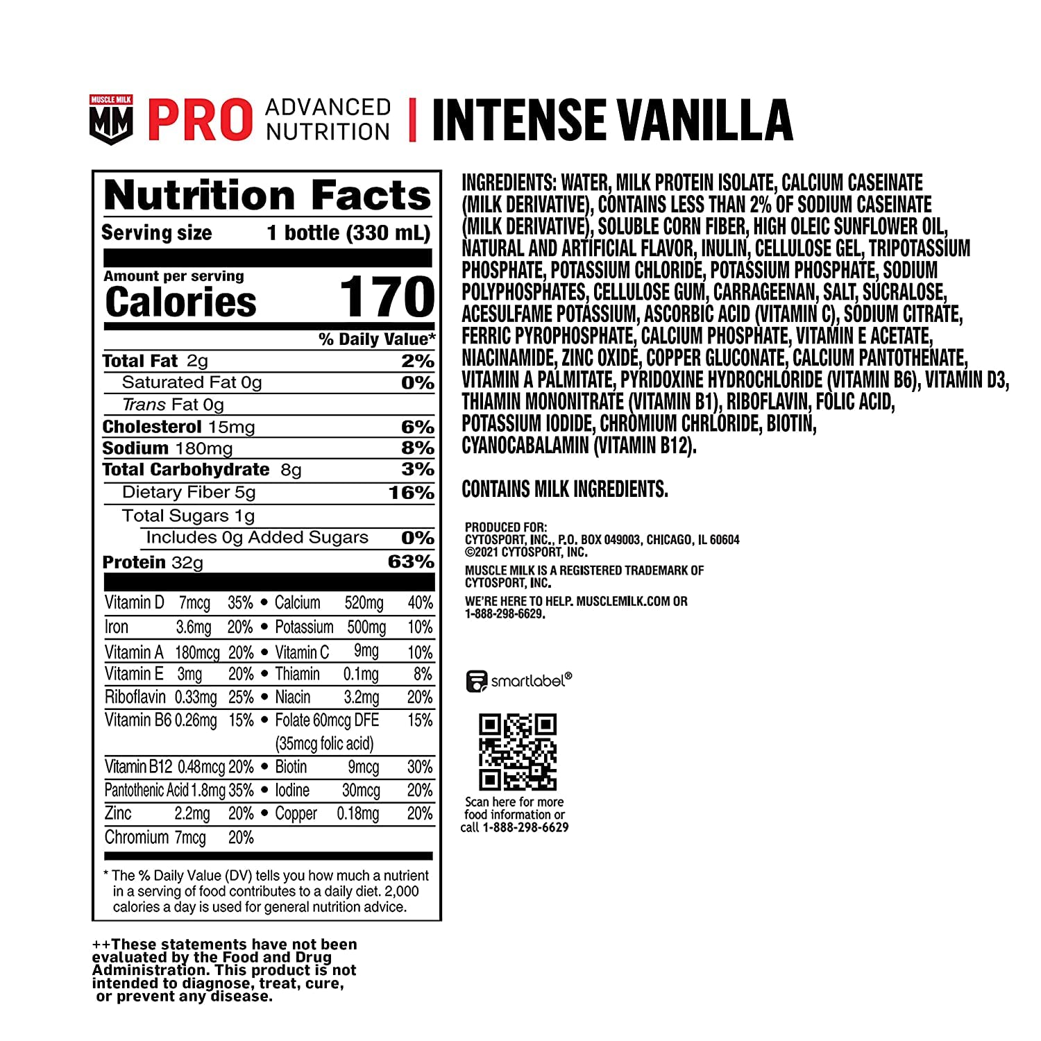 Muscle Milk Pro Intense Vanilla glass serving for on-the-go recovery.