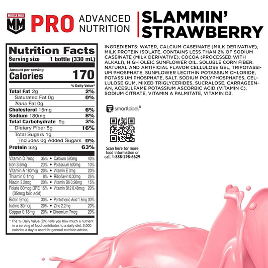 12-pack of Muscle Milk Pro bottles displayed for on-the-go protein.