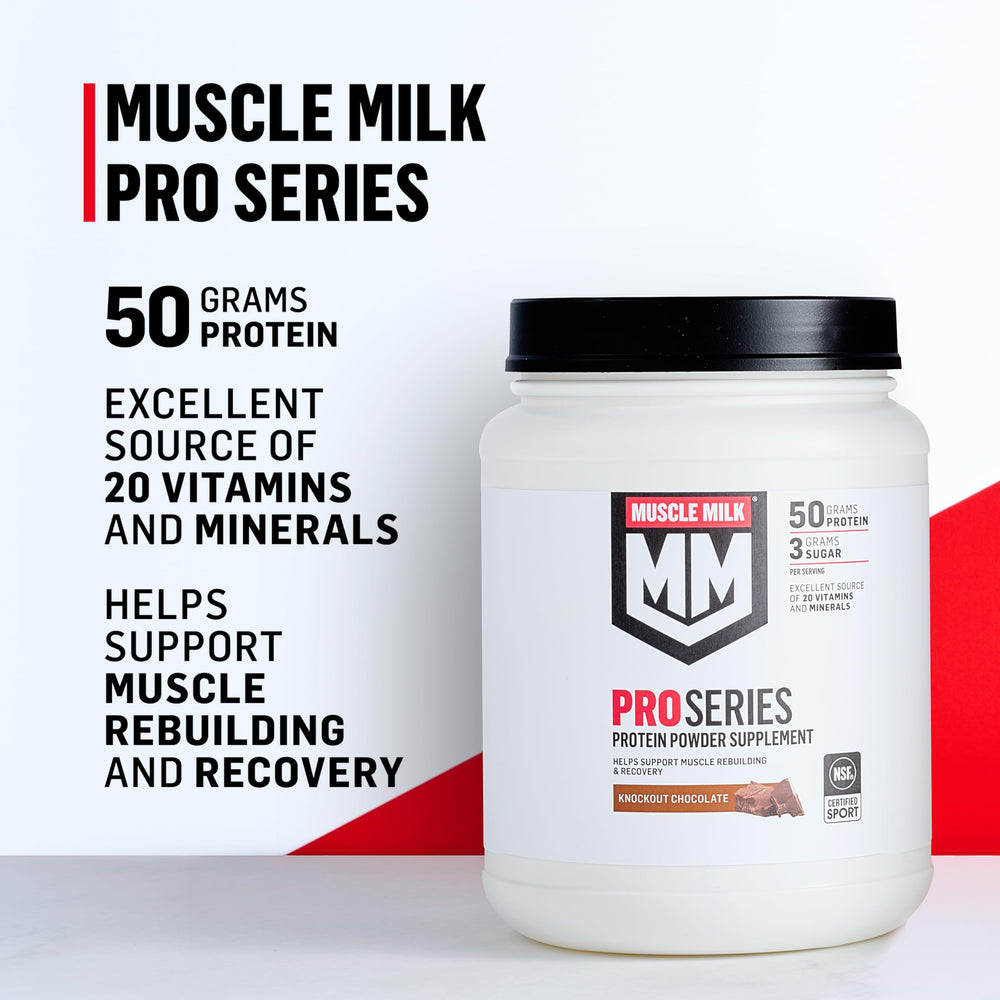 Muscle Milk Pro Series packaging emphasizes 3g sugar per serving