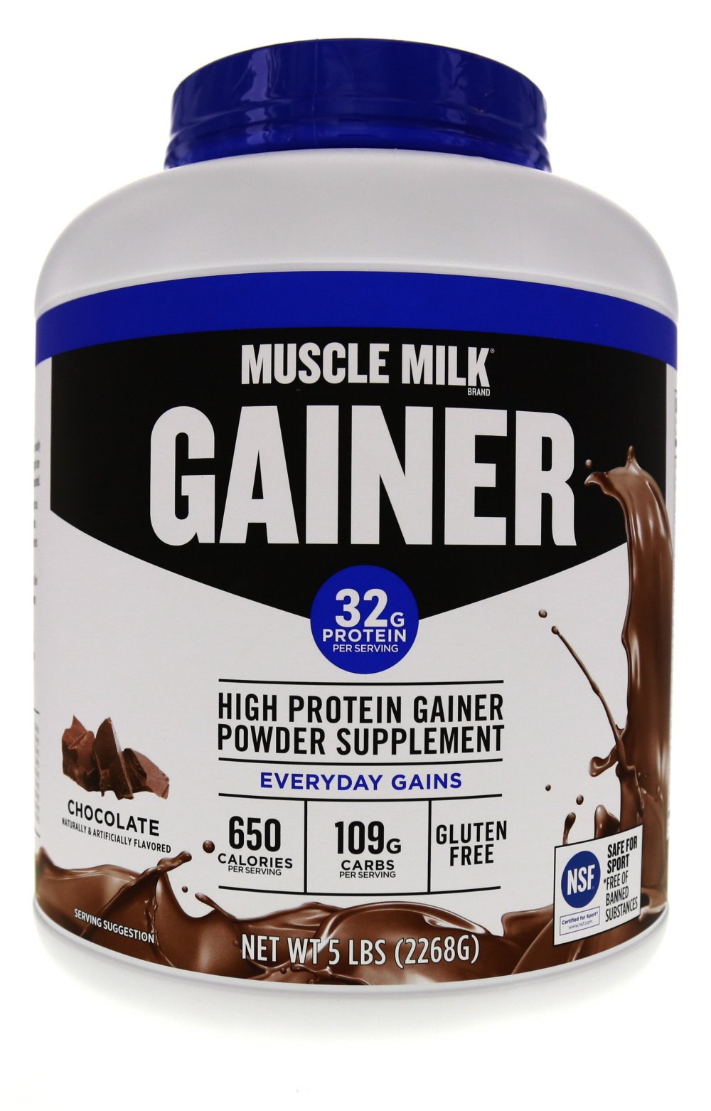 Muscle Milk Pro Series Gainer canister front view highlighting high protein formula for nutrition