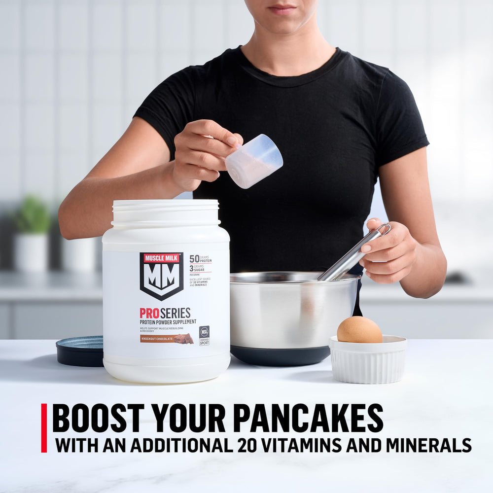 Muscle Milk Pro Series Intense Vanilla serving scoop for easy measuring