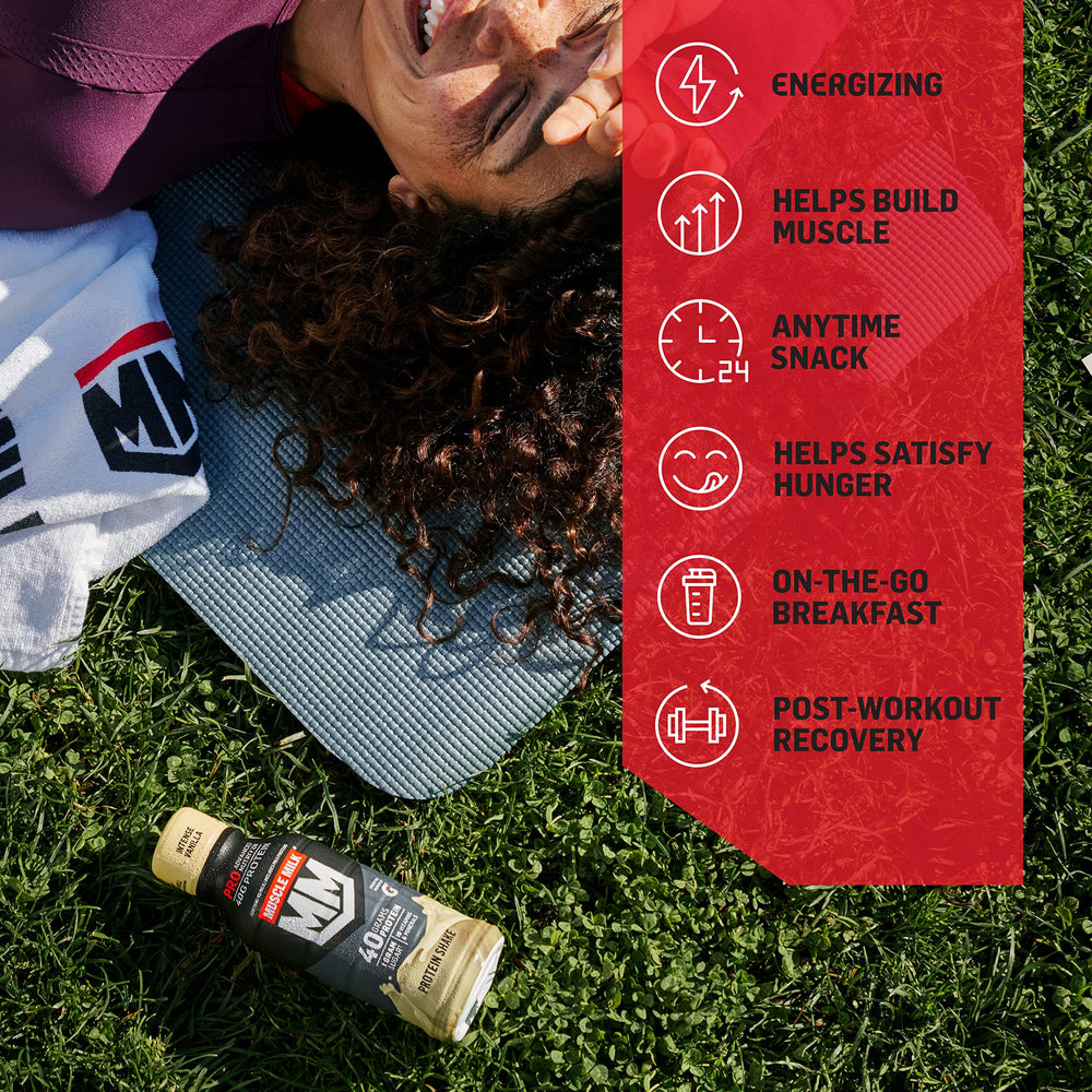 Muscle Milk Pro Series 12-pack packaging overview.