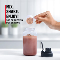 Powder dissolves easily in a shaker bottle for on-the-go nutrition