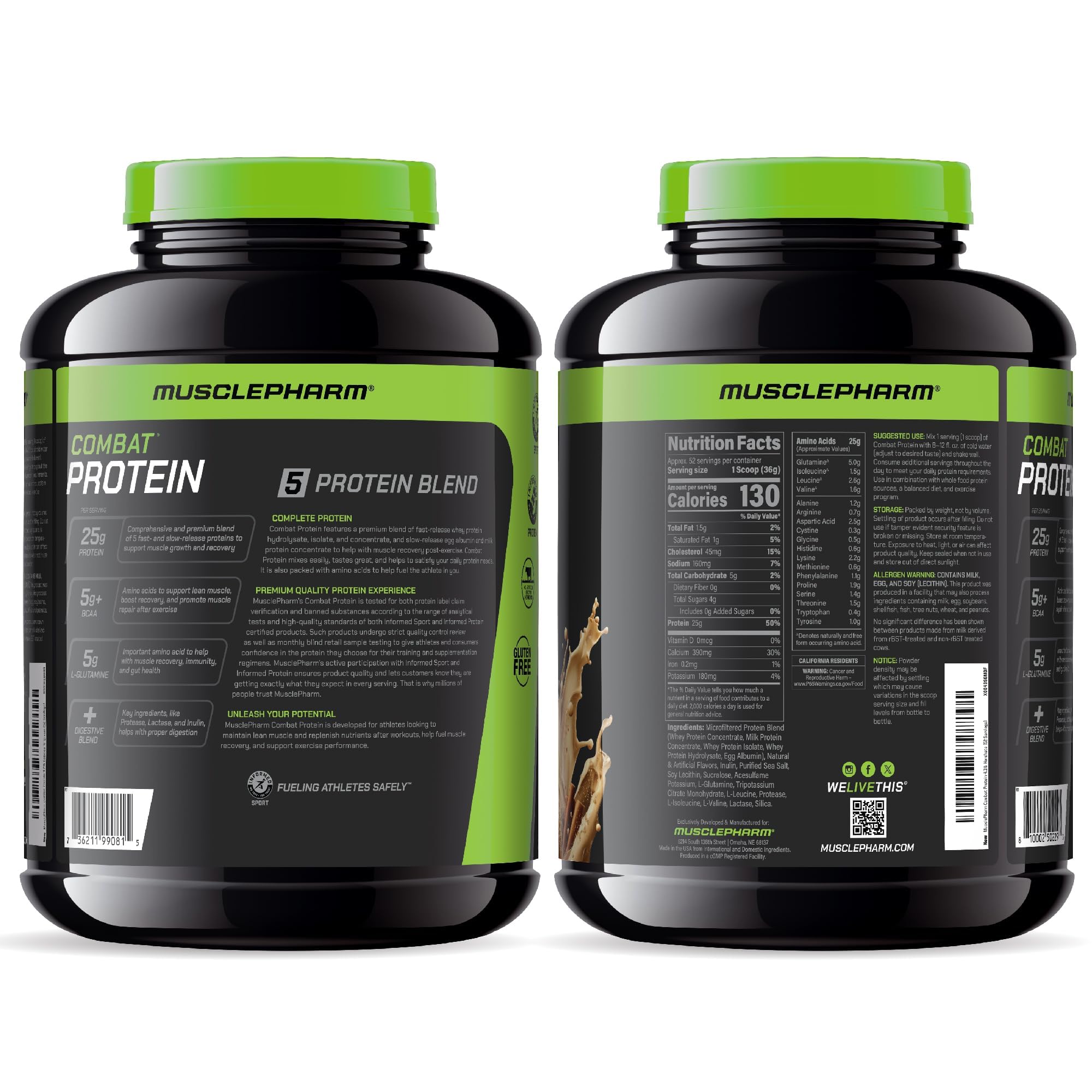MusclePharm Combat Horchata being poured into a shaker for easy mixing