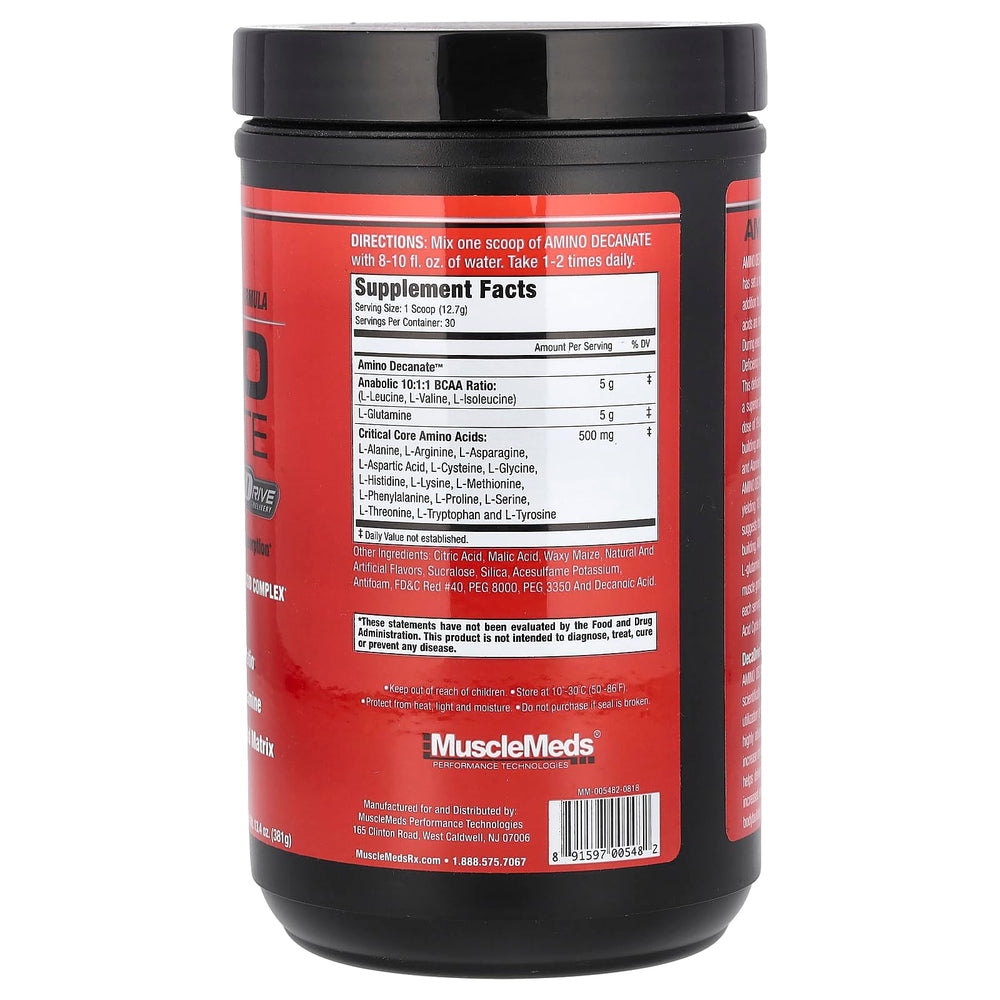 MuscleMeds Amino Decanate being poured for intra-workout hydration.
