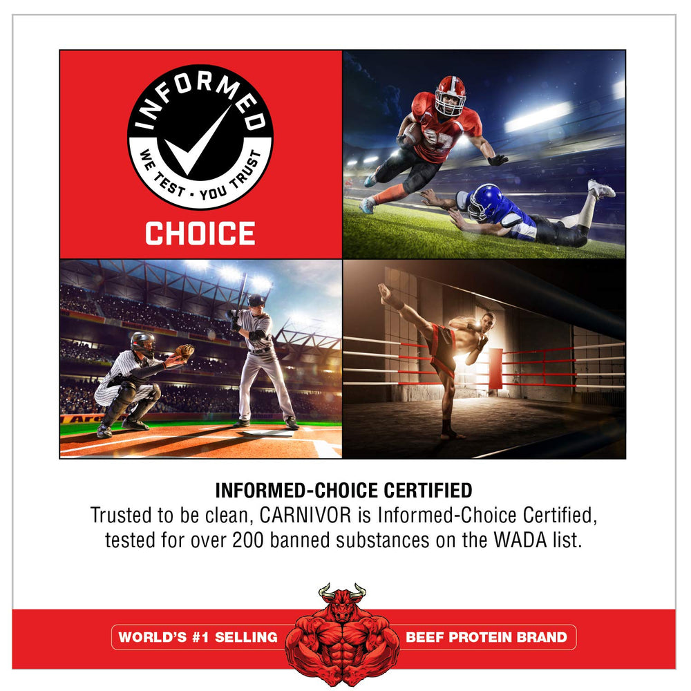 MuscleMeds Carnivor beef-origin graphic communicates protein source.