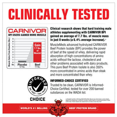MuscleMeds Carnivor label highlights halal-certified beef protein source