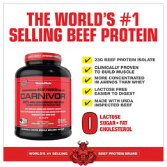 Scoop of MuscleMeds Carnivor beef protein isolate powder